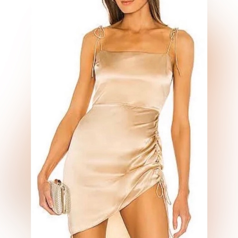 Gold Amanda Uprichard Silk Mini Dress - Never Worn